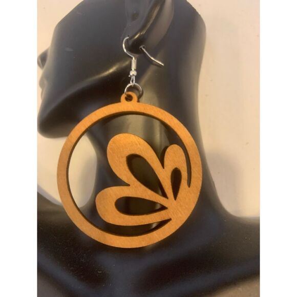 Wooden Fashion Earrings  - Picture 2 of 3